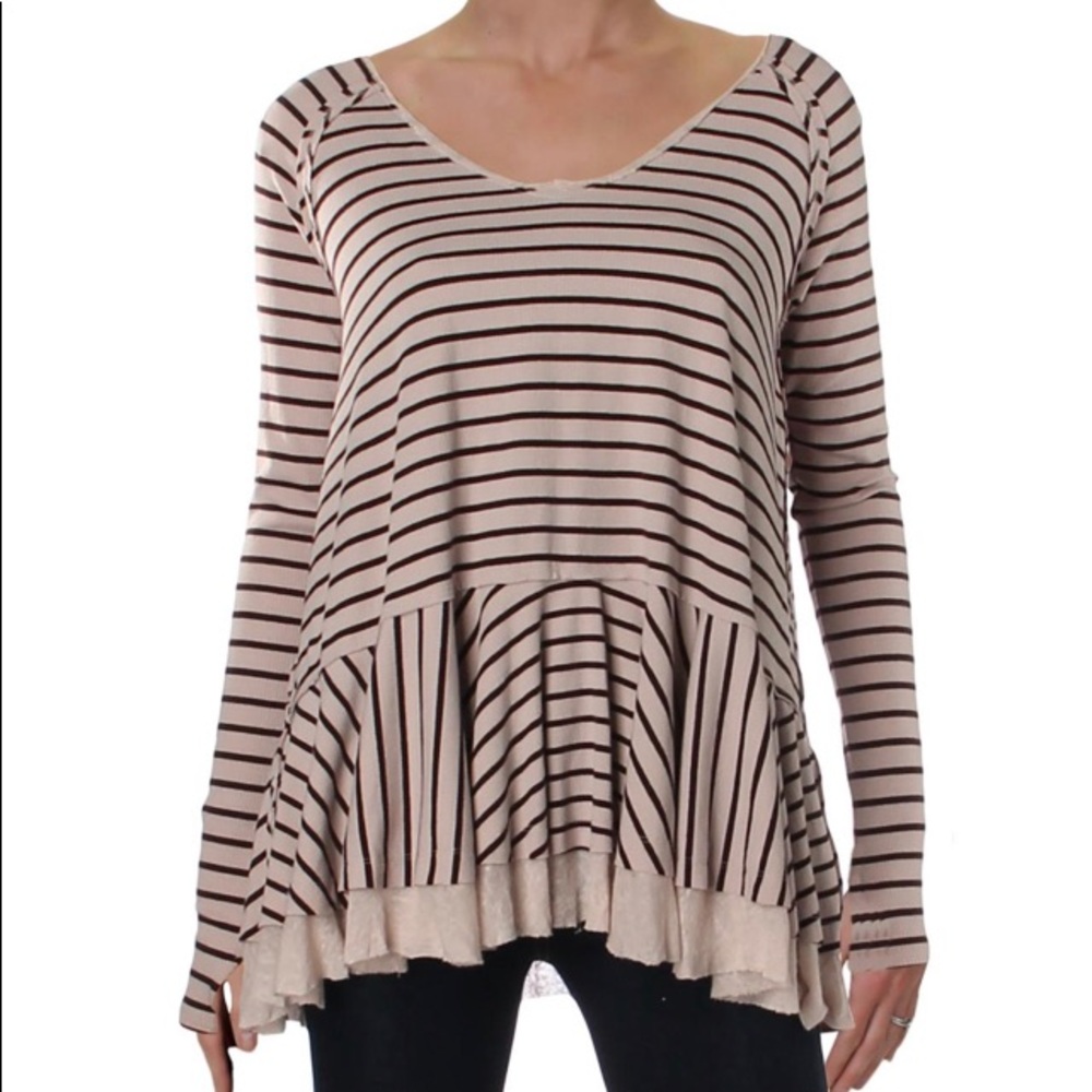 We The Free Oversized Striped Peplum Hem Top – Size S